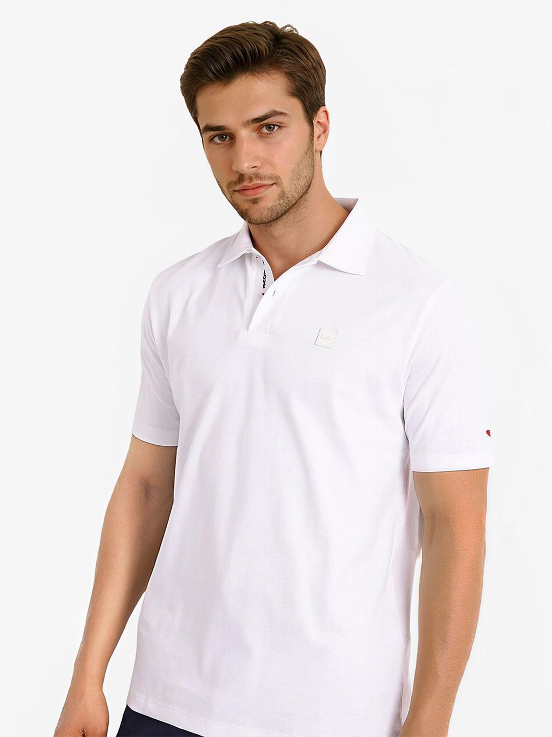 RARE RABBIT Men V-Neck Raw Edge T-shirt