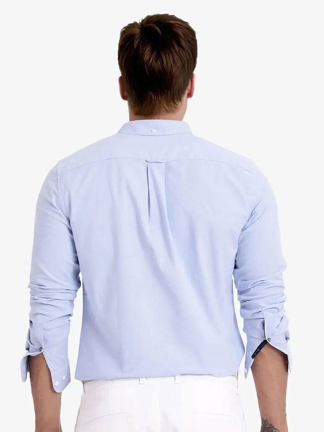RARE RABBIT Men Comfort Spread Collar Solid Cotton Formal Shirt