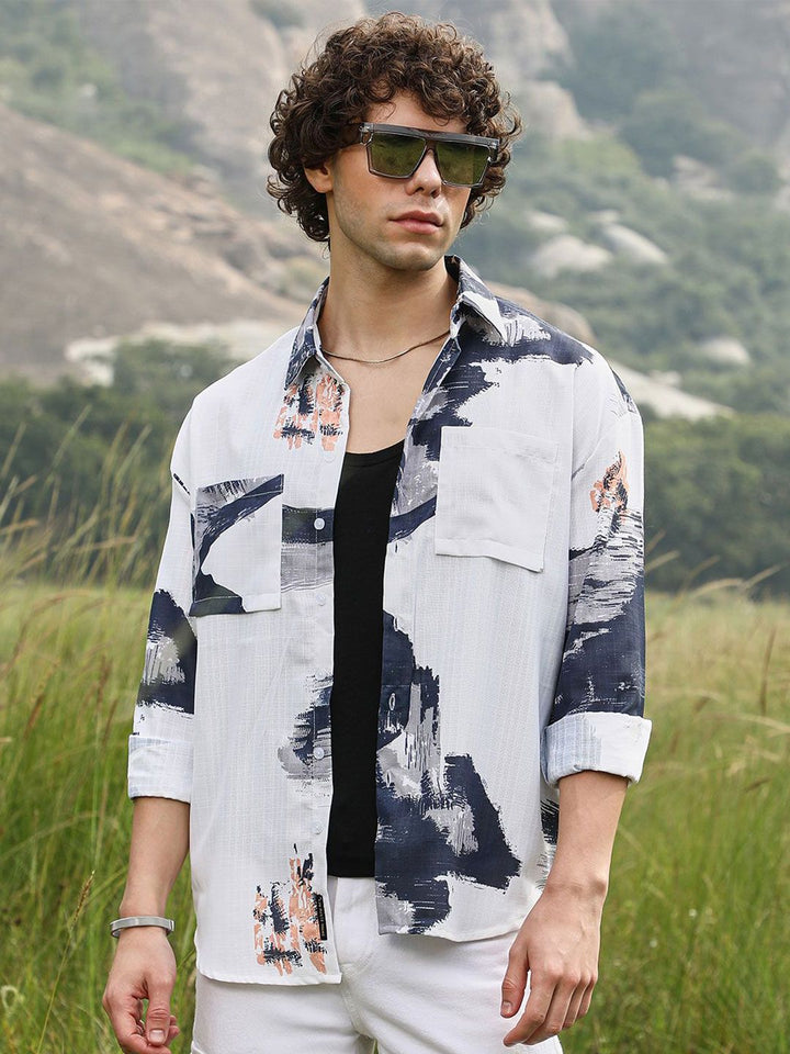 Campus Sutra Men Comfort Opaque Printed Casual Shirt