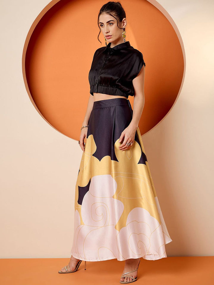 Antheaa Crop Top & Printed Maxi Skirt