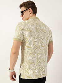 Thomas Scott Men Floral Printed Polo Collar Pockets T-shirt