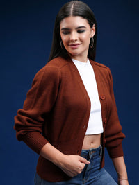 Tokyo Talkies Women V - Neck Cardigan Sweater