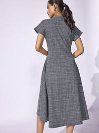 The Label Life Checked Wrap Midi Dress
