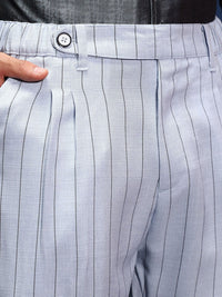 Campus Sutra Men Striped Relaxed Fit Comfort Trousers