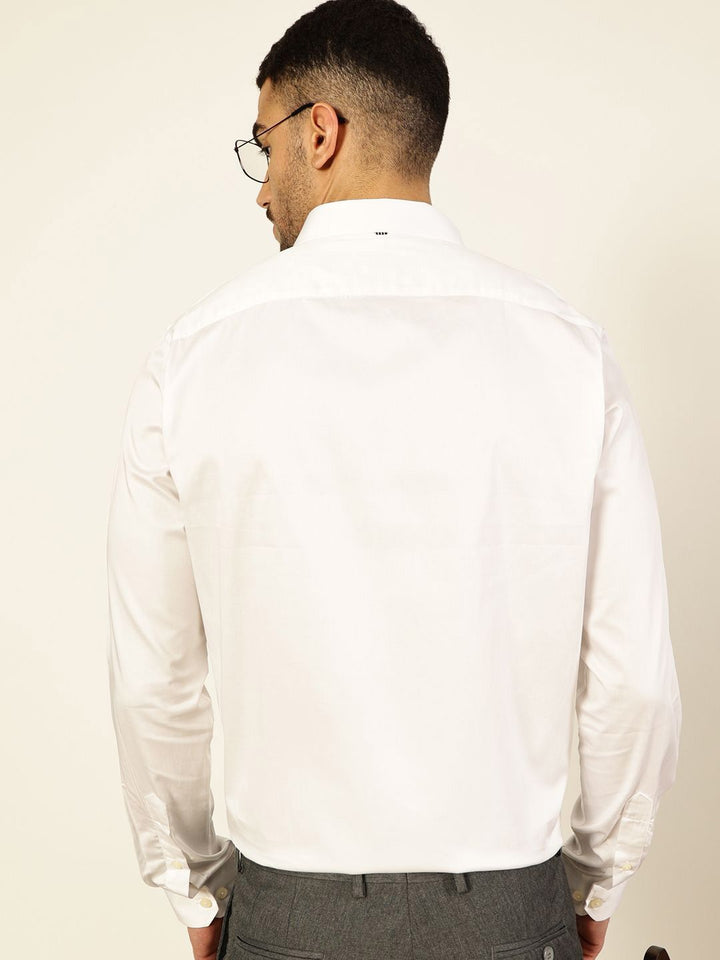 Thomas Scott Men Premium Cutaway Collar Solid Cotton Formal Shirt