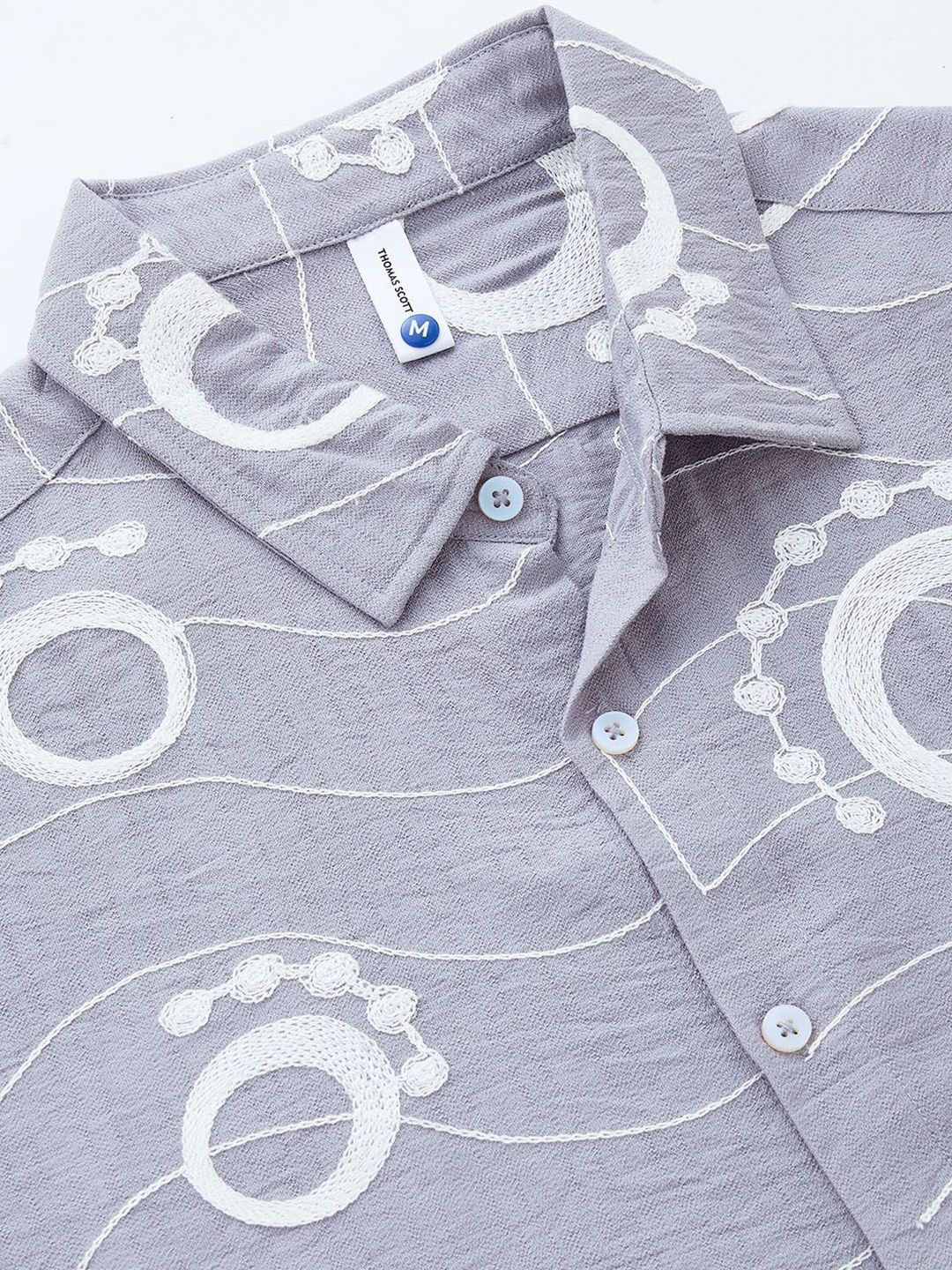 Thomas Scott Men Embroidered Regular Fit Casual Shirt