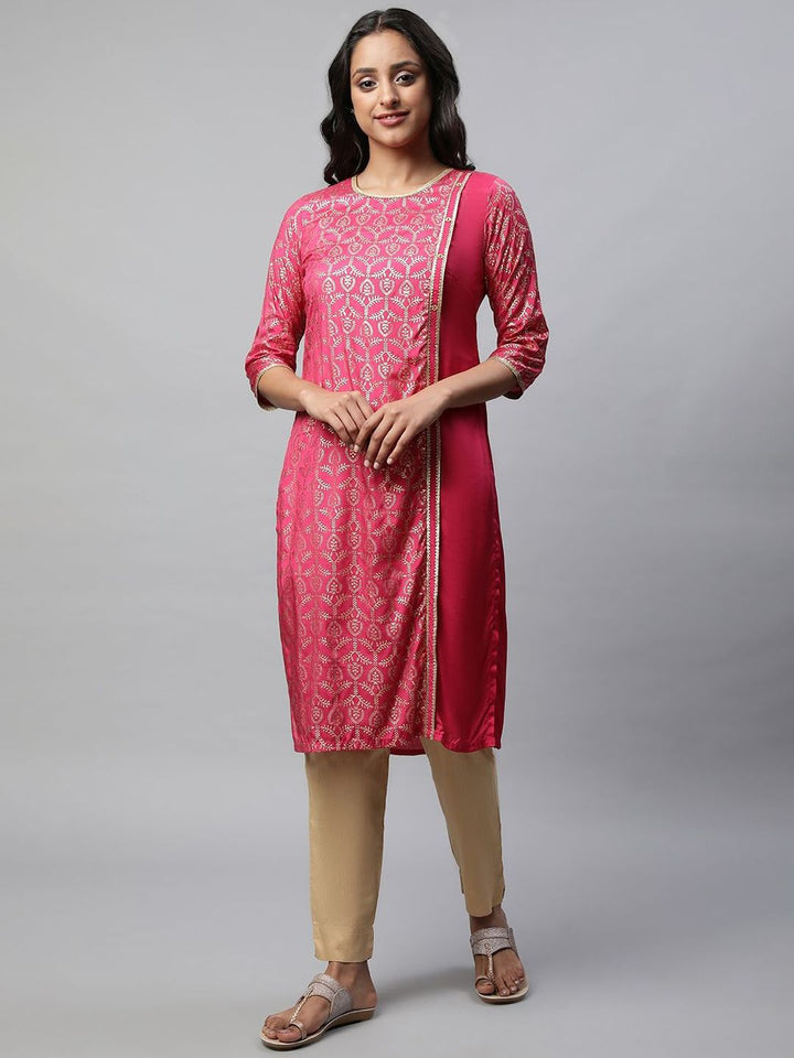 AURELIA Women Geometric Printed Sequinned Kurta