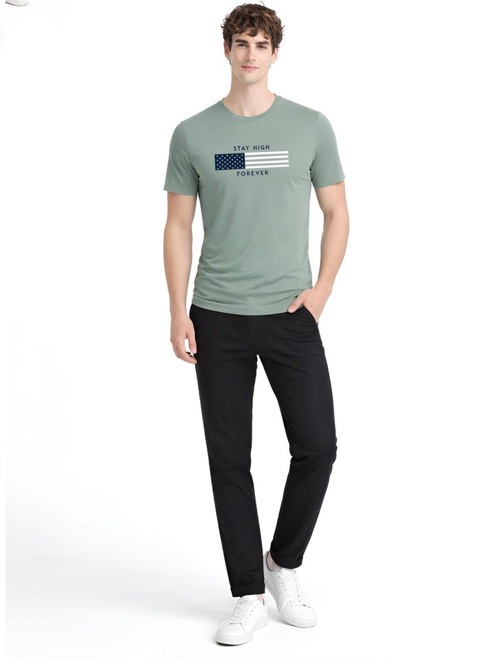 ADRO Typography Printed Round Neck Cotton Regular Fit T-shirt