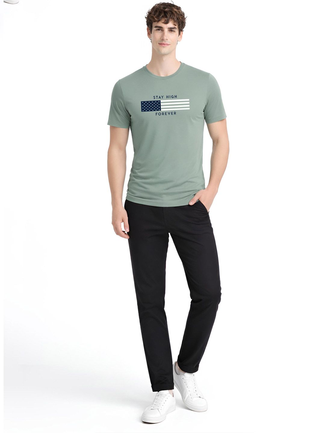 ADRO Typography Printed Round Neck Cotton Regular Fit T-shirt