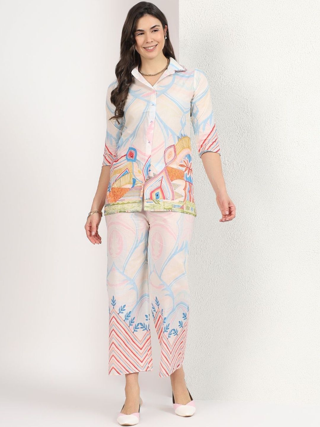 Mamicha Printed Shirt with Trousers