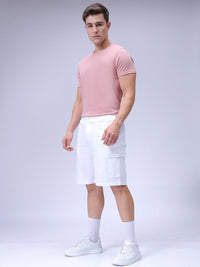 The Indian Garage Co Men Relaxed Fit Pure Cotton Utility Cargo Shorts