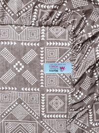 Myntra Elegant Homes Brown & Grey Geometric 300 TC King Bedsheet with 2 Pillow Covers