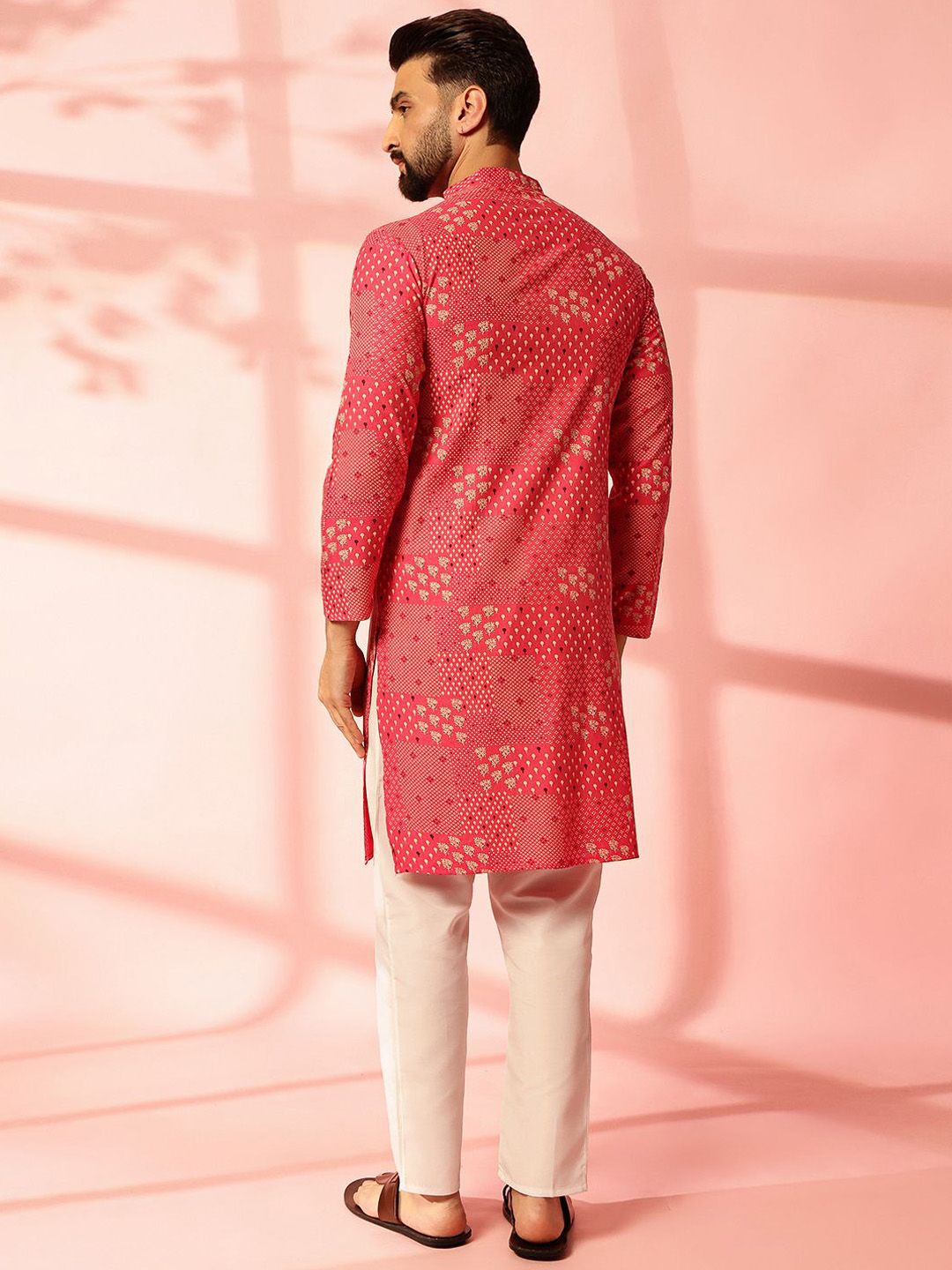 Anouk Men Bandhani Printed Regular Kurta with Pyjamas