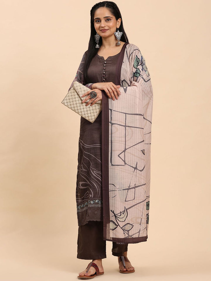 Mamicha Women Floral Printed Regular Pure Cotton Kurta with Trousers & With Dupatta