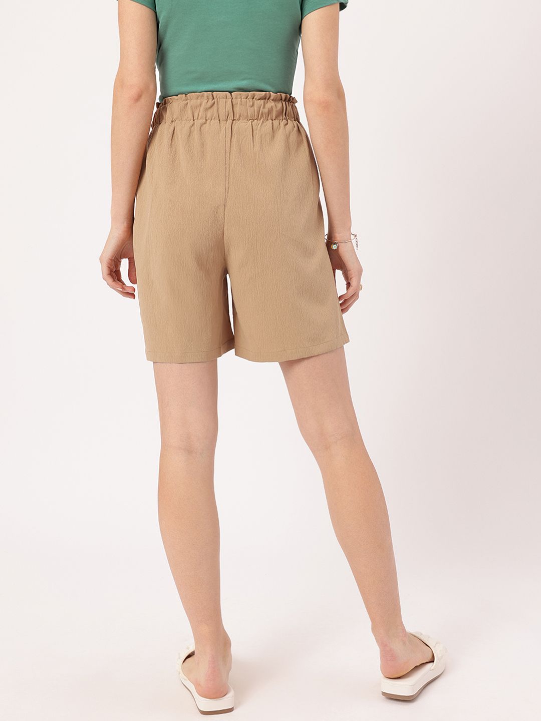 DressBerry Women Cute & Confident Pleated Textured Shorts