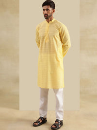 SOJANYA Kurta Lurus Sulam Geometrik Chikankari Kapas Tulen Dengan Piyama & Jaket