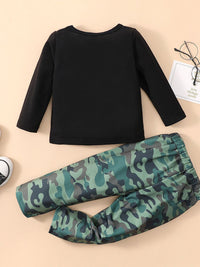 YK Boys Printed T-shirt With Trousers Clothing Set