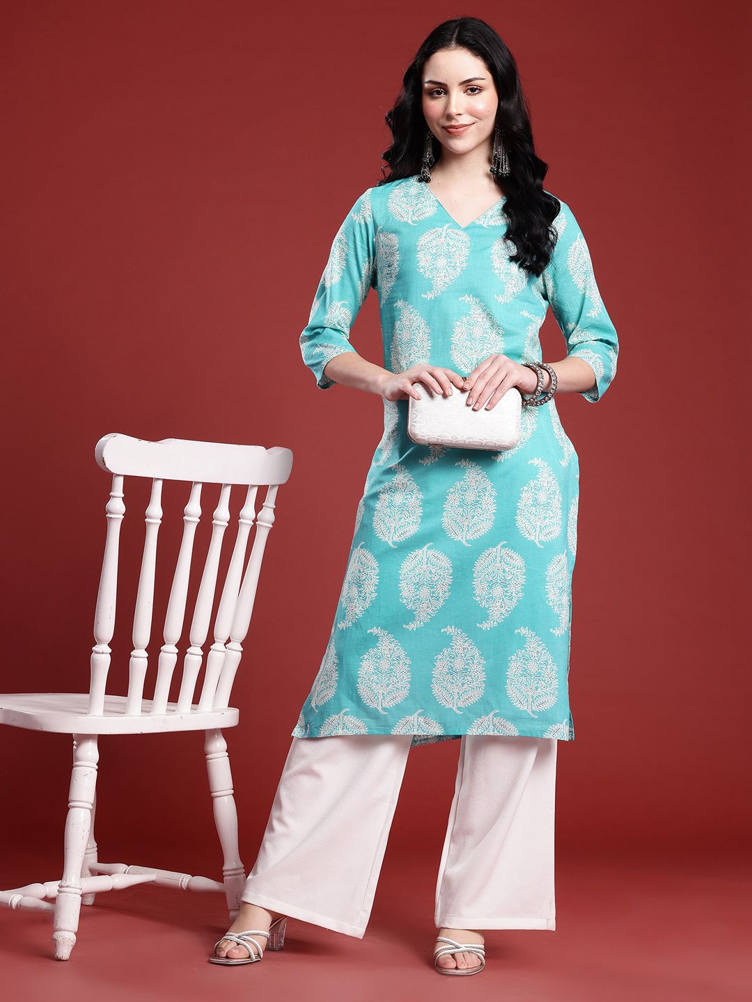Anouk  Paisley Printed Indie Prints Straight Kurta
