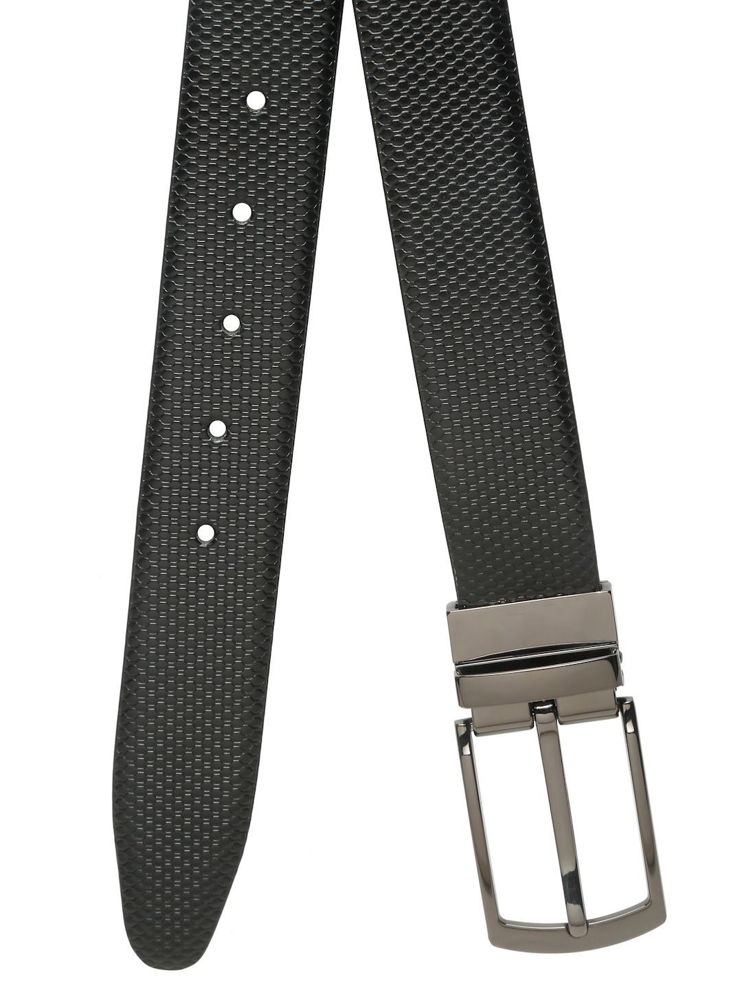 Teakwood Leathers Men Textured Leather Reversible Formal Belt