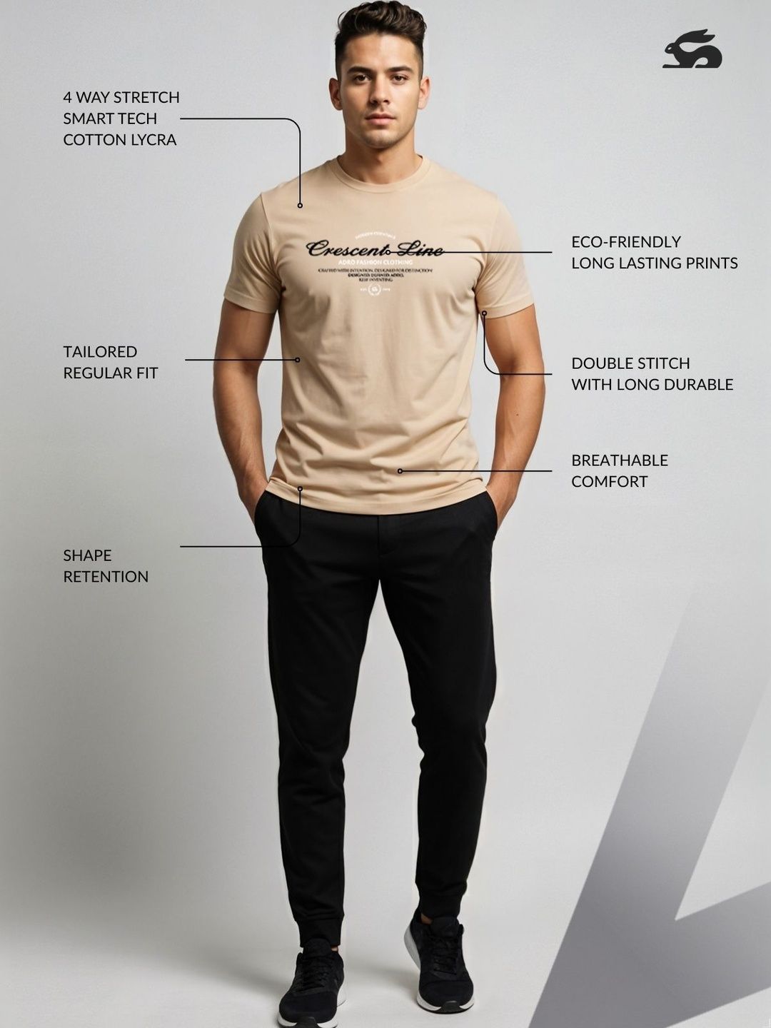 ADRO Typography Printed Short Sleeves Cotton Regular Fit T-shirt