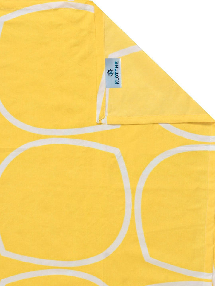 KLOTTHE Beige Geometric Printed Flat 300 TC Single Bedsheet With Pillow Cover