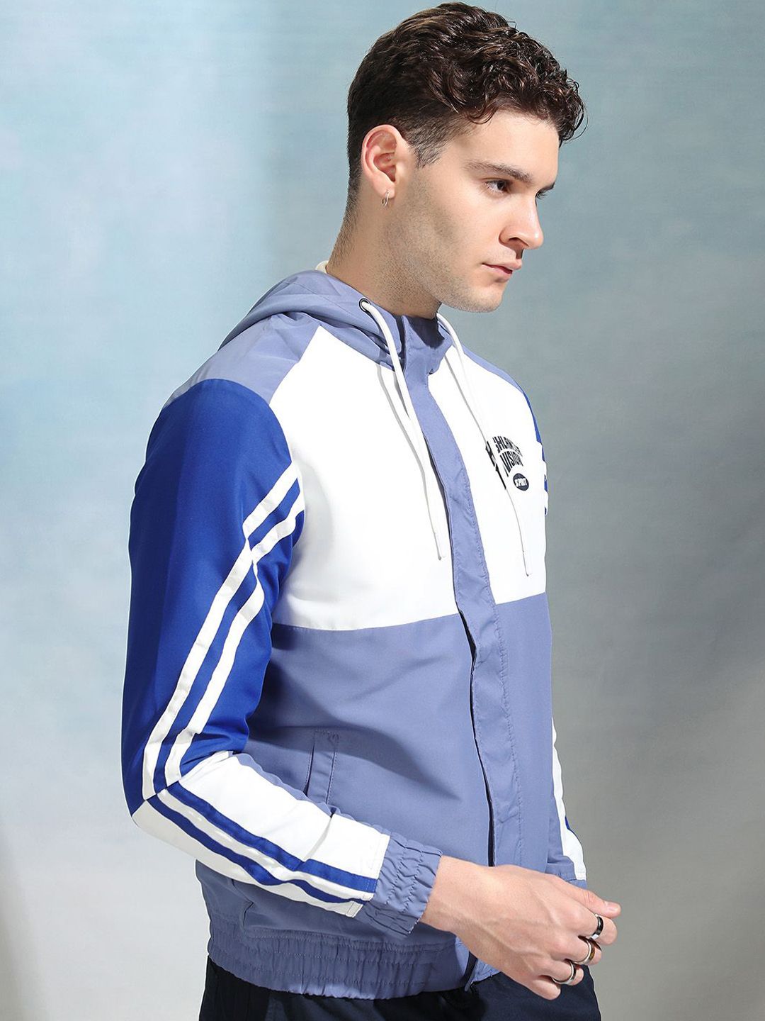 HIGHLANDER Men Colourblocked Outdoor Bomber with Patchwork Jacket
