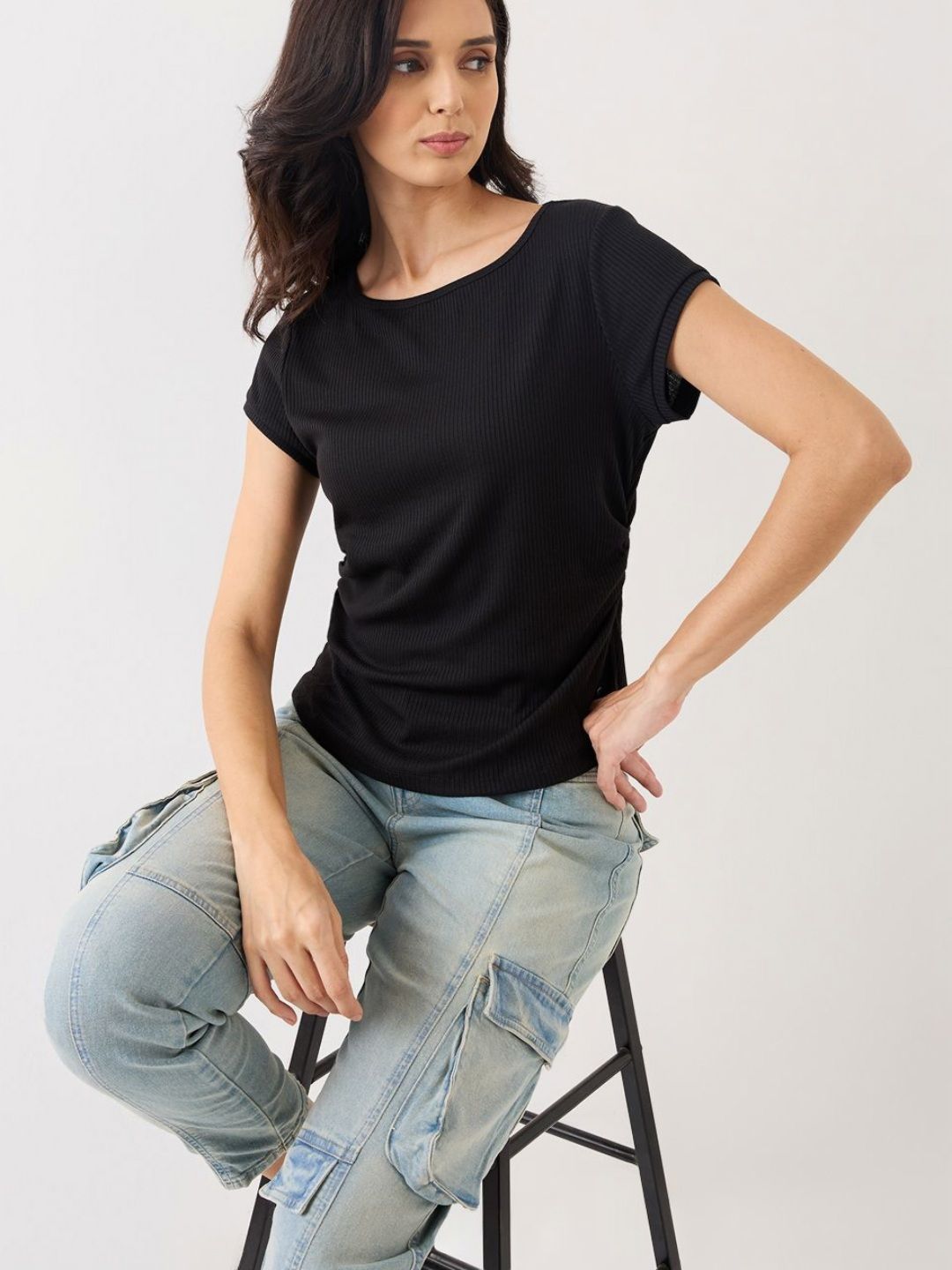 SPYKAR Women Pockets Slim Fit T-shirt