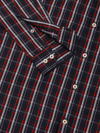 Thomas Scott Men Smart Button-Down Collar Tartan Checked Cotton Formal Shirt