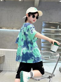 YK Boys Printed Round Neck T-Shirt With Shorts