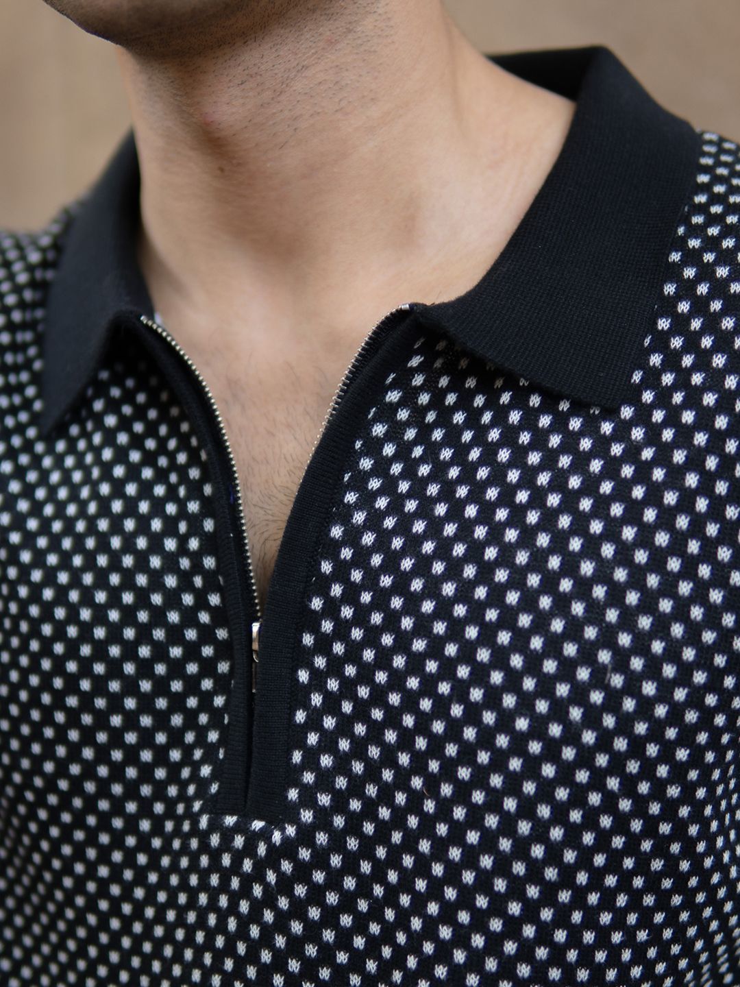 Powerlook Men Checked Polo Collar T-shirt