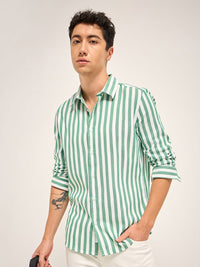 THE BEAR HOUSE Men Slim Fit Striped Casual Shirt