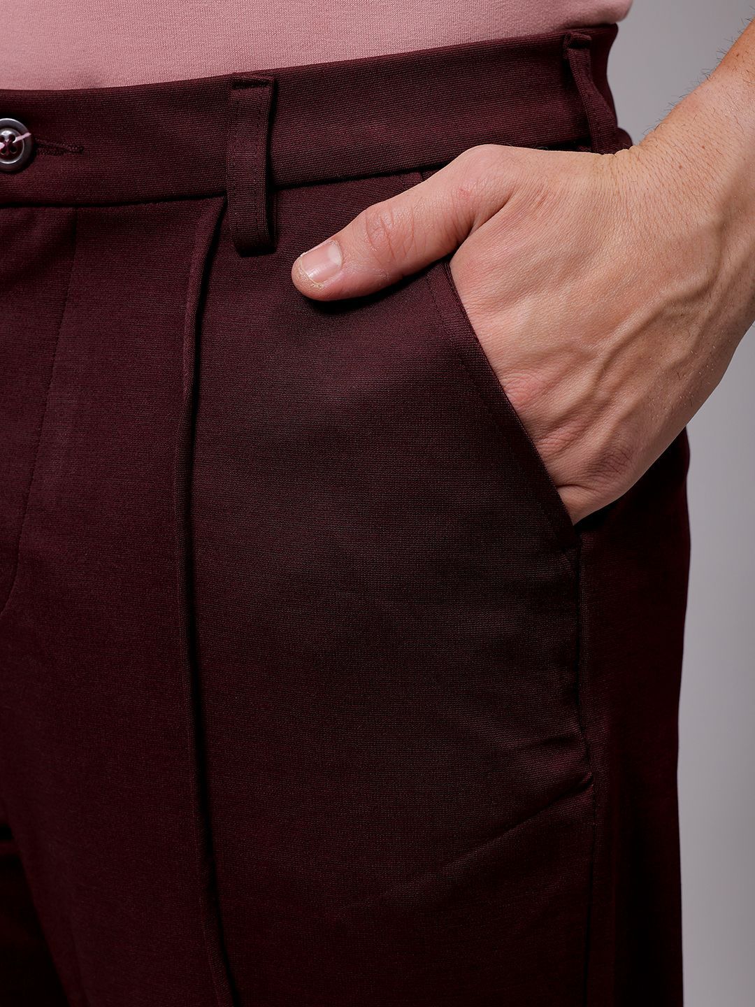 The Indian Garage Co Men Flared Mid-Rise Pleated Wide Leg Trousers