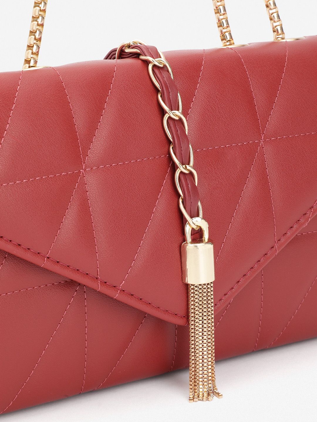 DressBerry Structured Quilted Sling Bag with Lock Detail