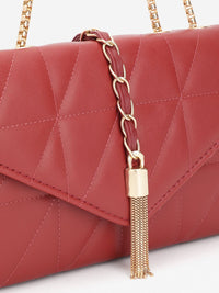DressBerry Structured Quilted Sling Bag with Lock Detail