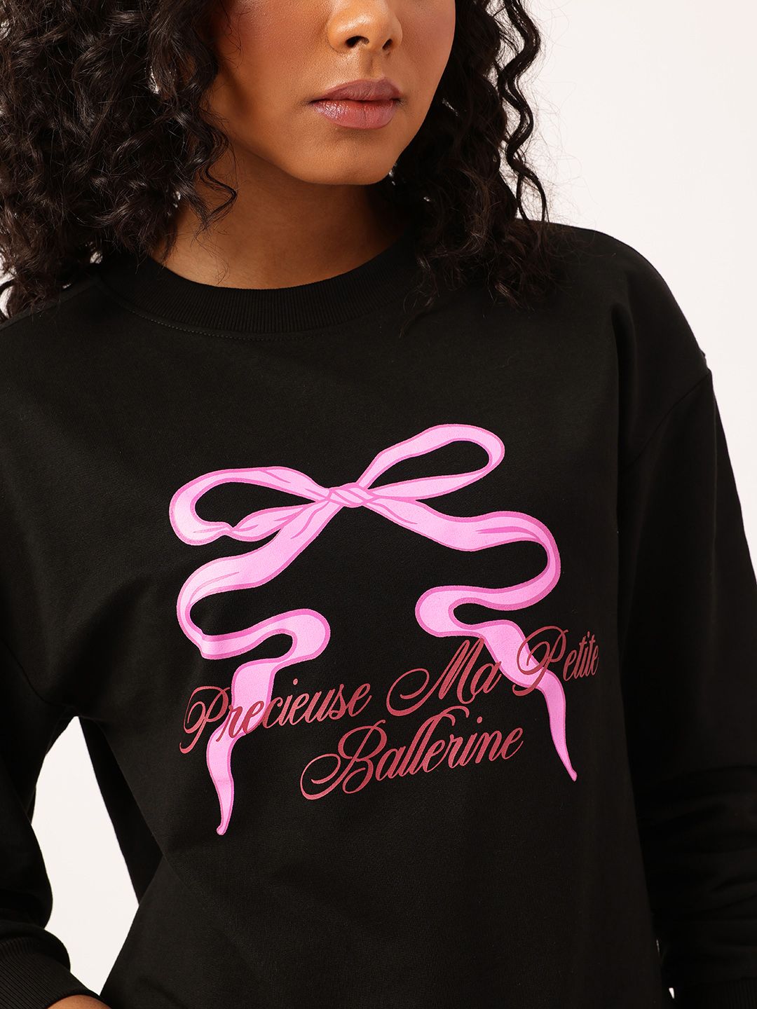 DressBerry Graphic Printed Cotton Terry Sweatshirt