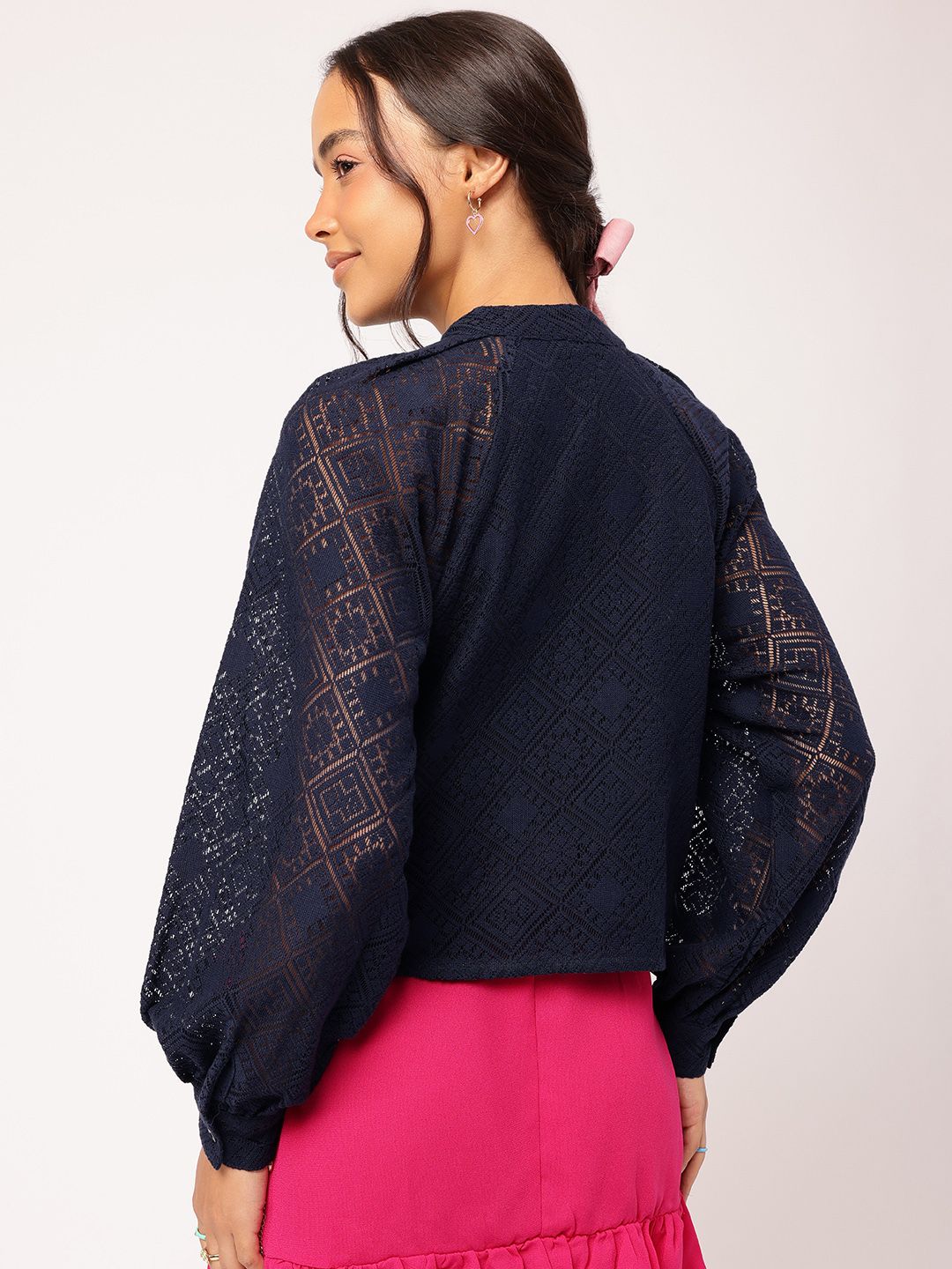 DressBerry Lacey Affair Puffy Raglan Ease Shirt