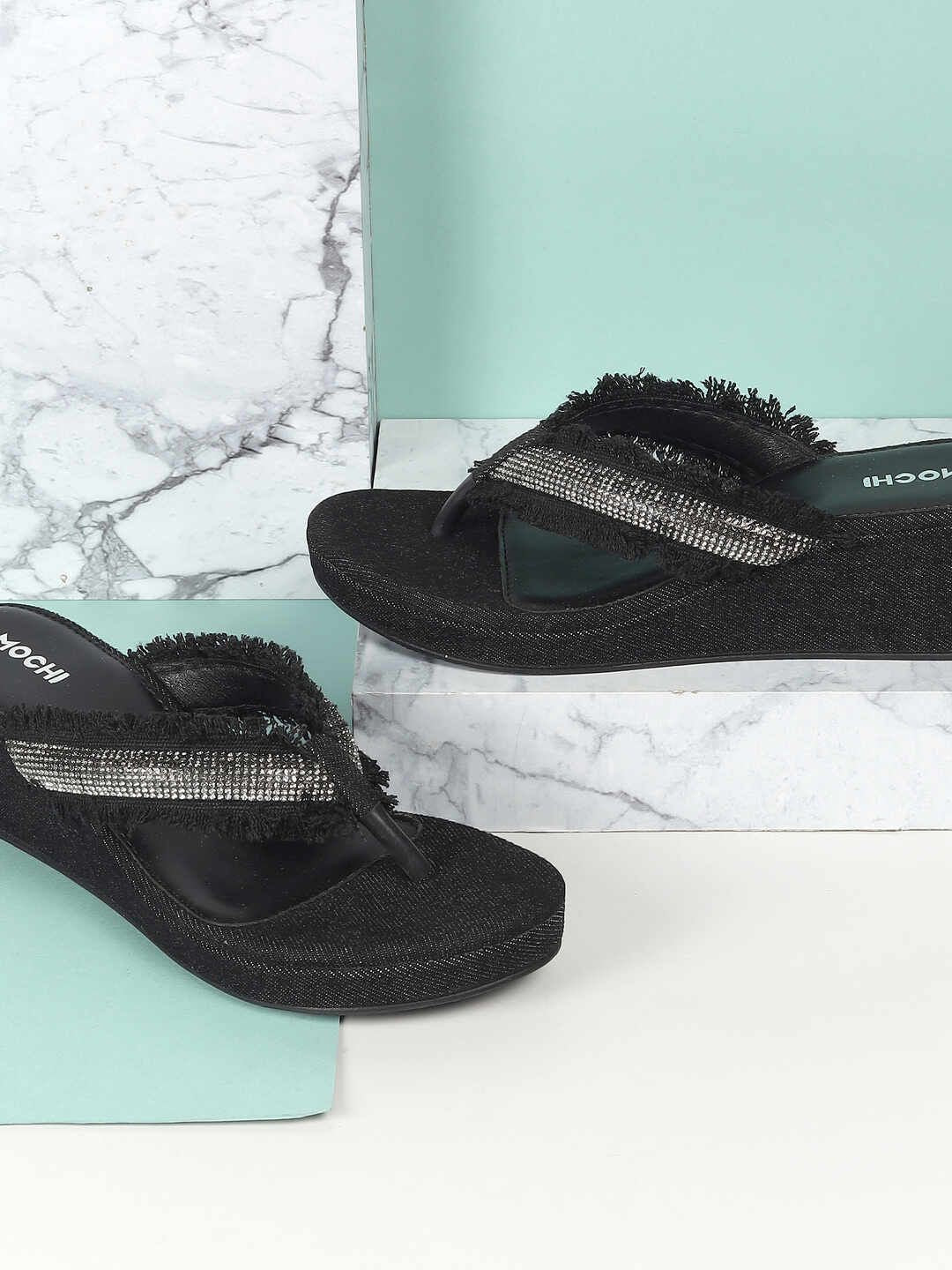 Mochi Embellished Platform Mules