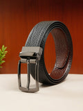 Teakwood Leathers Men Textured Leather Reversible Formal Belt