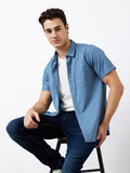 SPYKAR Men Spread Collar Textured Cotton Casual Shirt