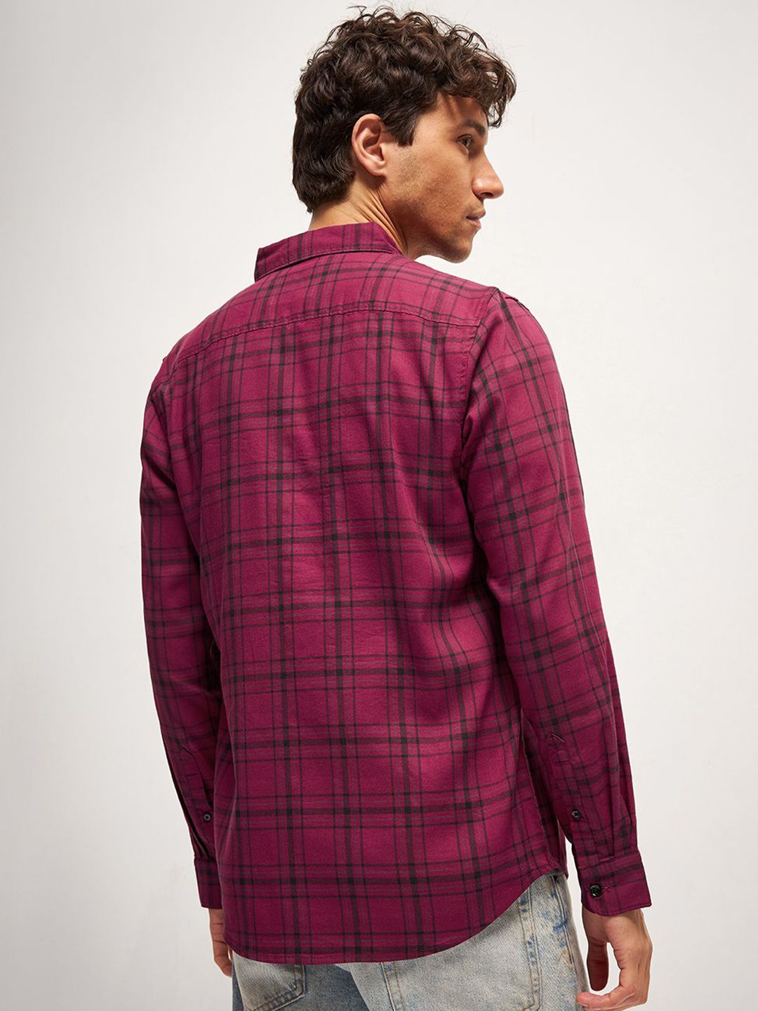 THE BEAR HOUSE Men Slim Fit Tartan Checks Opaque Checked Casual Shirt