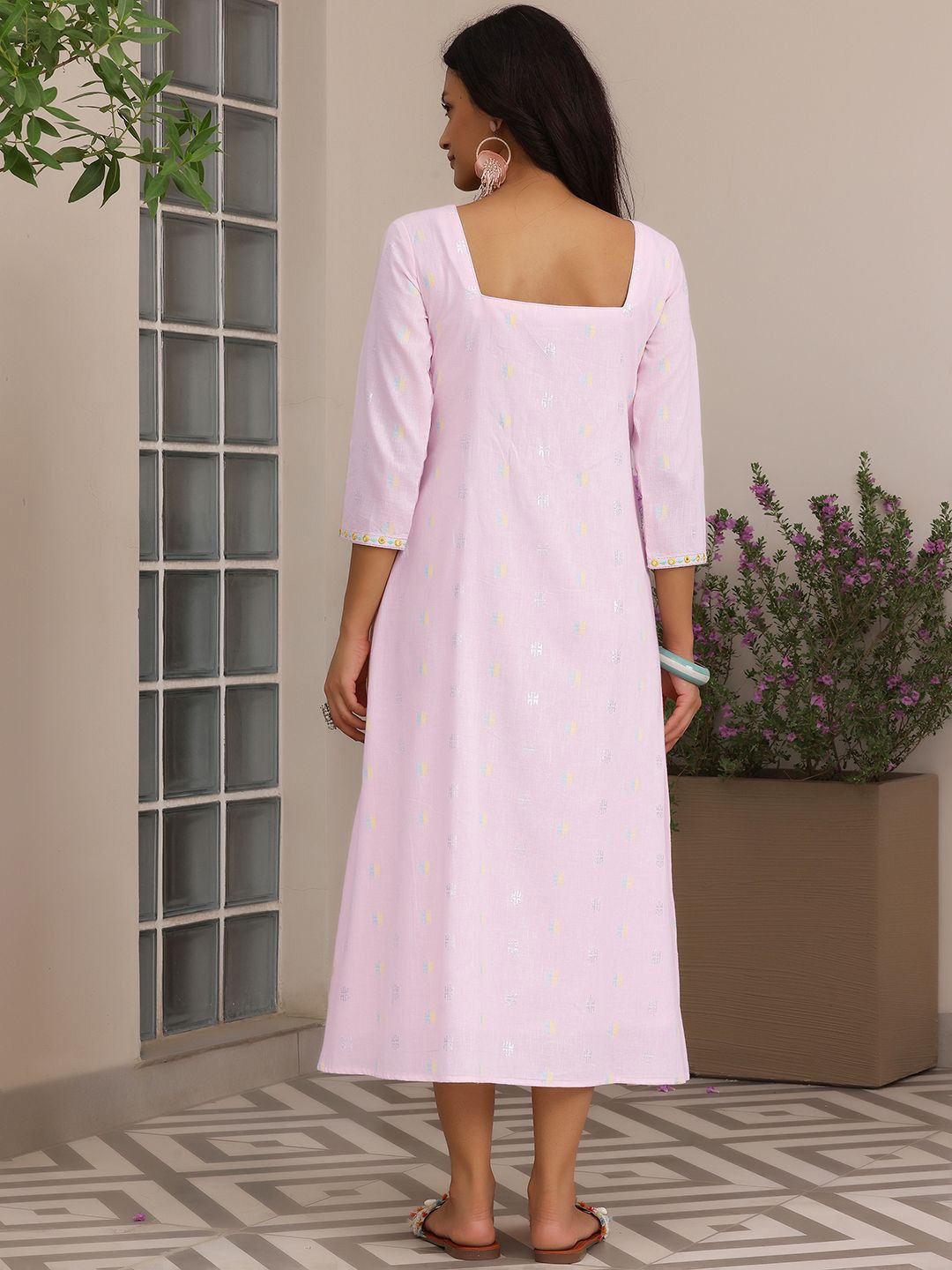 Libas Embroidered A-Line Midi Dress