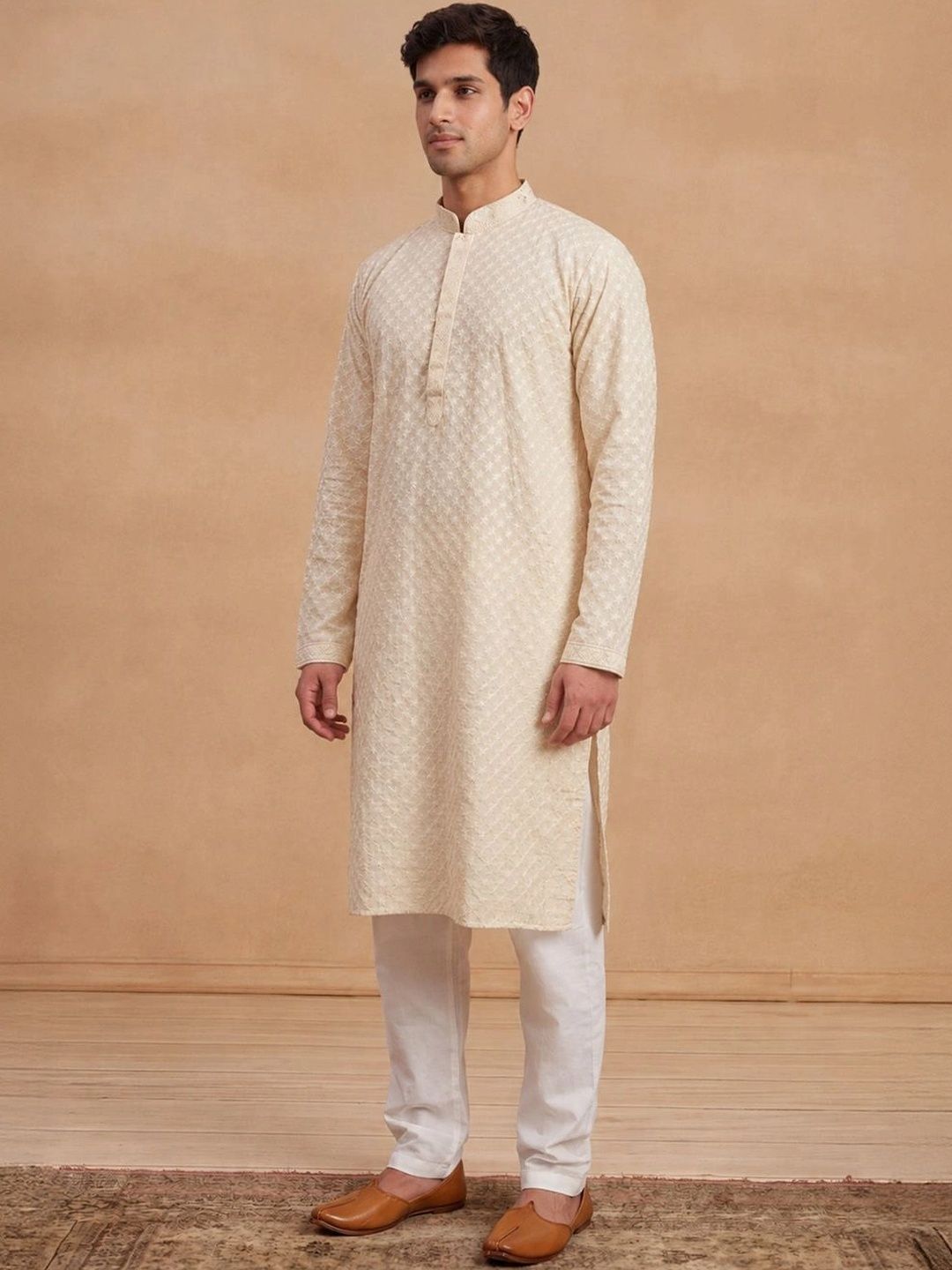 House of Chikankari Men Embroidered Chikankari Kurta