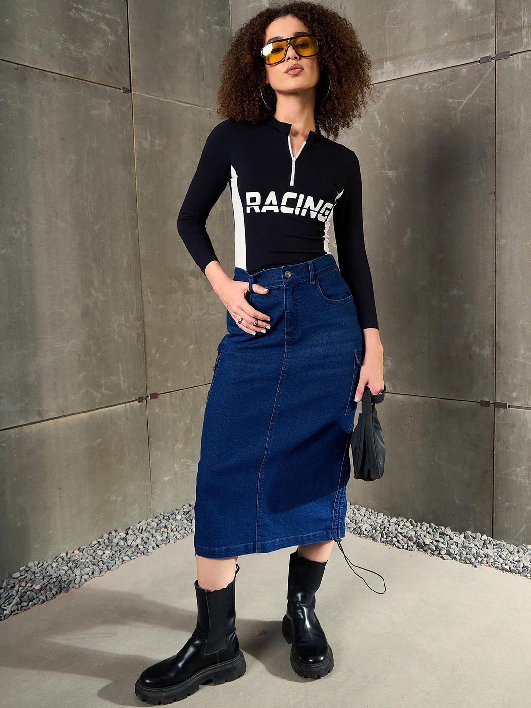 SASSAFRAS Pencil Midi Skirt