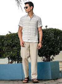 Thomas Scott Men Premium Slim Fit Striped Casual Shirt