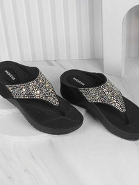 Mochi Embellished Wedge Mules