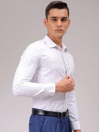 The Indian Garage Co. X Luxe Men Cutaway Collar Checked Slim Fit Formal Shirt