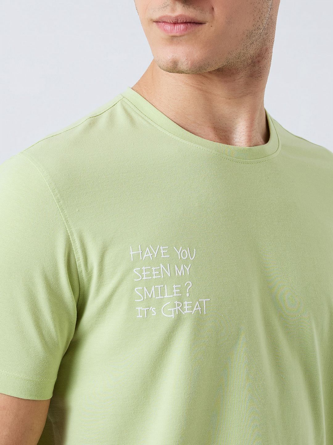 SPYKAR Men Typography Printed Round Neck Cotton Slim Fit T-shirt