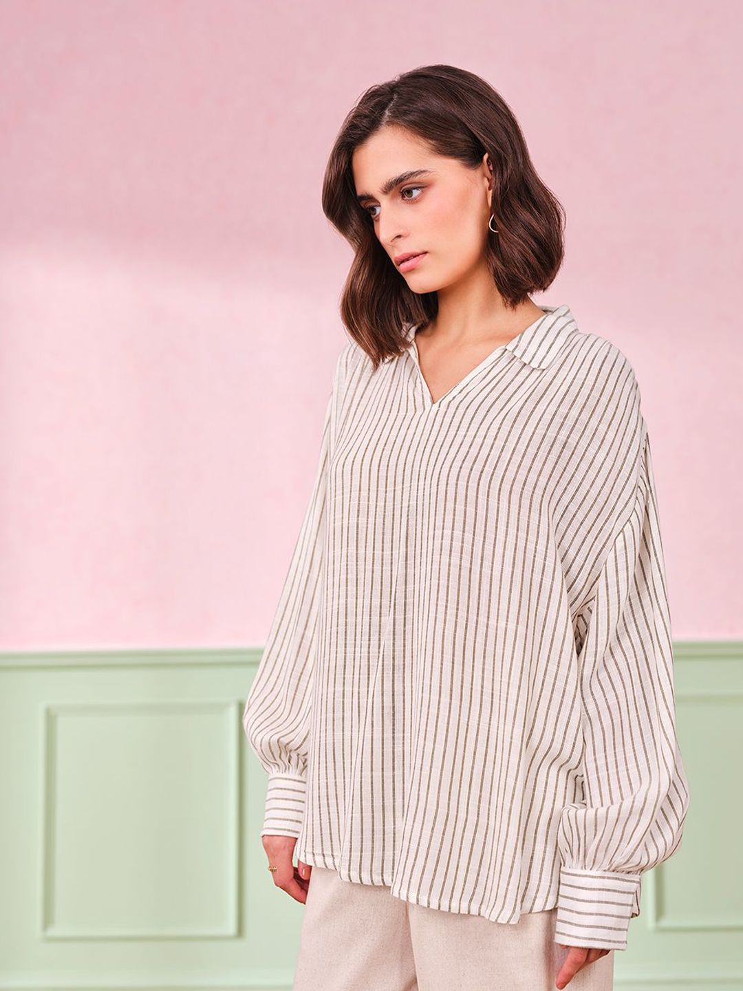 AND Striped Cotton Top