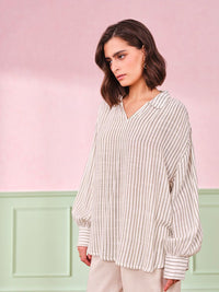 AND Striped Cotton Top