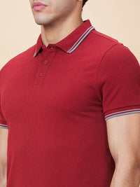 Being Human Men Solid Polo Collar Cotton T-shirt